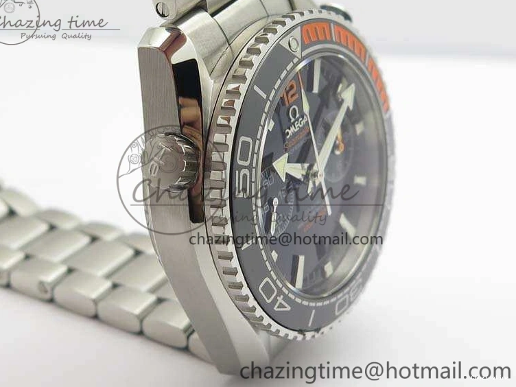 0424 FastDry Planet Ocean Master Chrono SS OM 1:1 Best Edition Black Dial On SS Bracelet A9900 V 8112